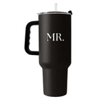 Wedding Collection Standard Font Mr. 40oz Powder Coat Tumbler - Logo Brands - Flyclothing LLC