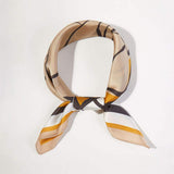 Abstract Rose Printed Square Silky Satin Bandana Scarf - Madeline Love - Flyclothing LLC