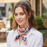 Abstract Rose Printed Square Silky Satin Bandana Scarf - Madeline Love - Flyclothing LLC