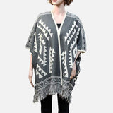 Tribal Fringe Acrylic Poncho - Madeline Love - Flyclothing LLC