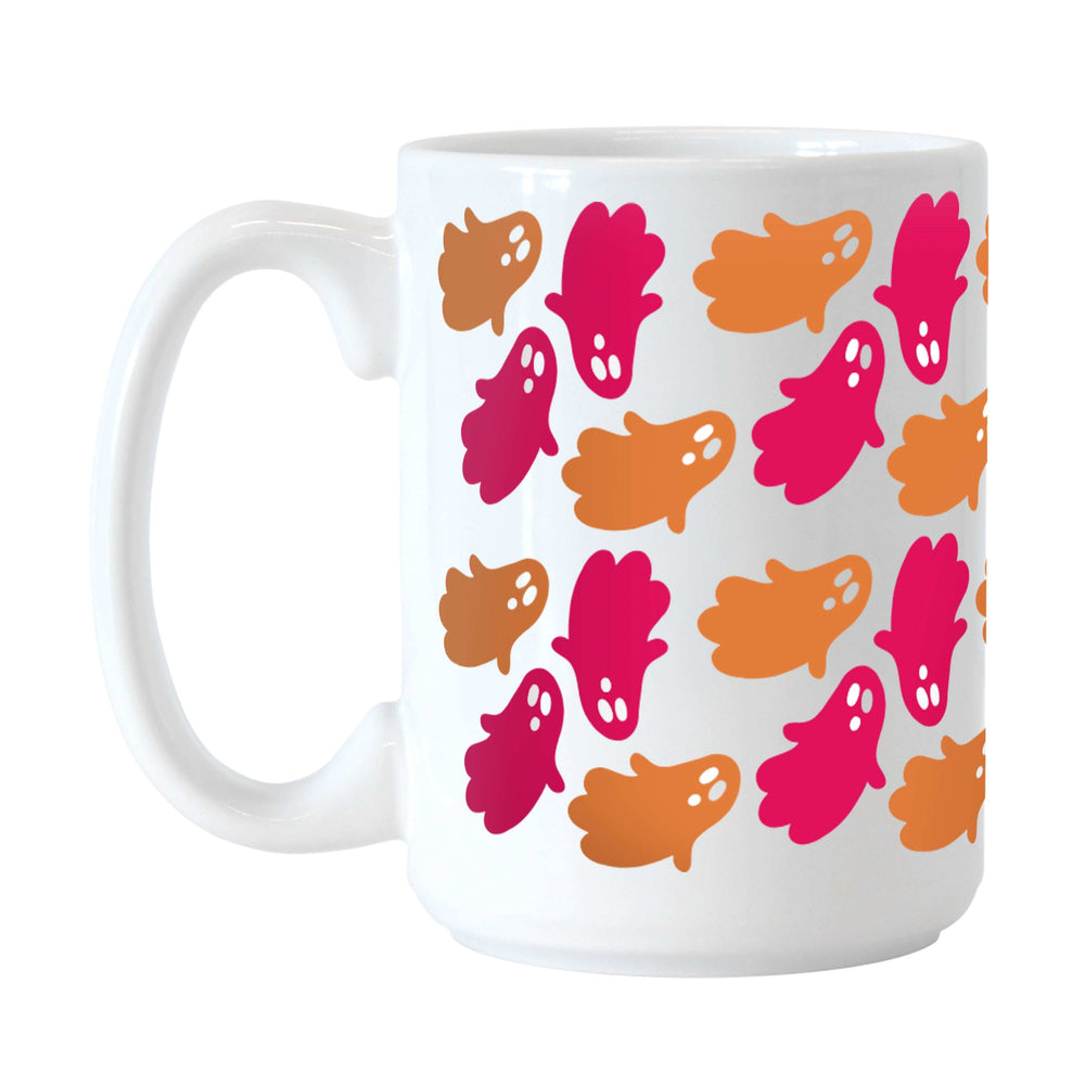 Halloween 15oz Orange and Pink Ghosts Sublimated Mug - Logo Brands - Flyclothing LLC