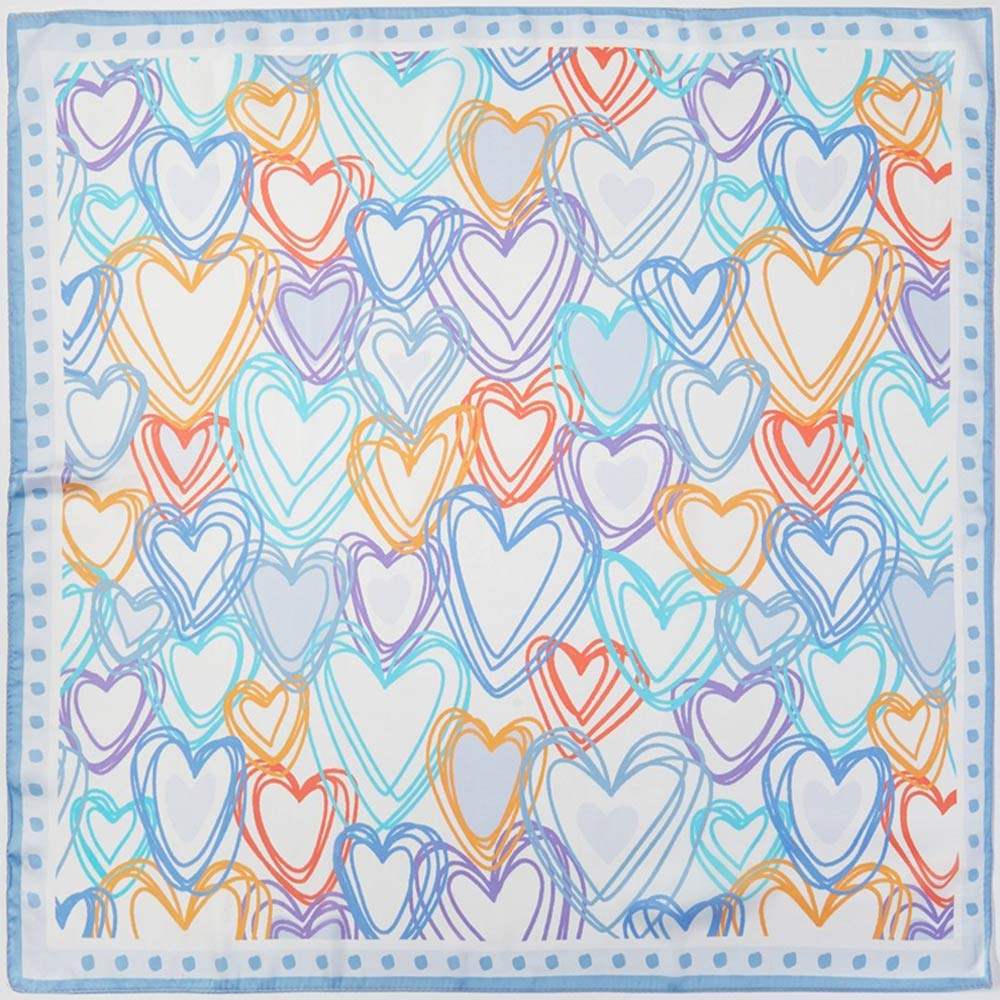 Heart Pattern Square Bandana Scarf - Madeline Love - Flyclothing LLC