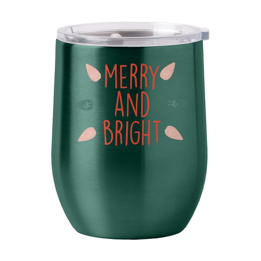 Christmas Merry and Bright 16oz Stainless Curved Beverage - Logo Brands - Flyclothing LLC