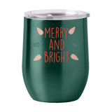 Christmas Merry and Bright 16oz Stainless Curved Beverage - Logo Brands - Flyclothing LLC