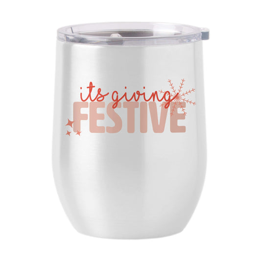 Christmas Festive 16oz Stainless Curved Beverage - Logo Brands - Flyclothing LLC
