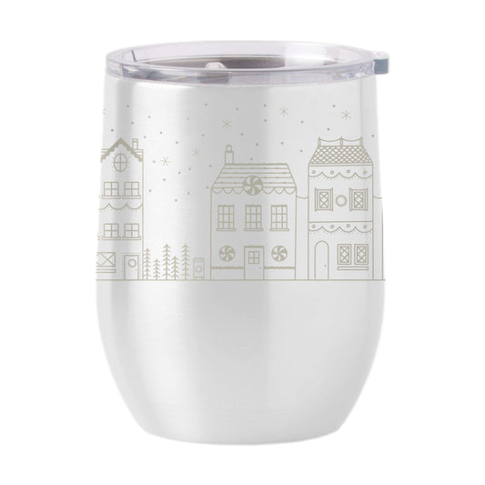 Christmas Village 16oz Stainless Curved Beverage - Logo Brands - Flyclothing LLC