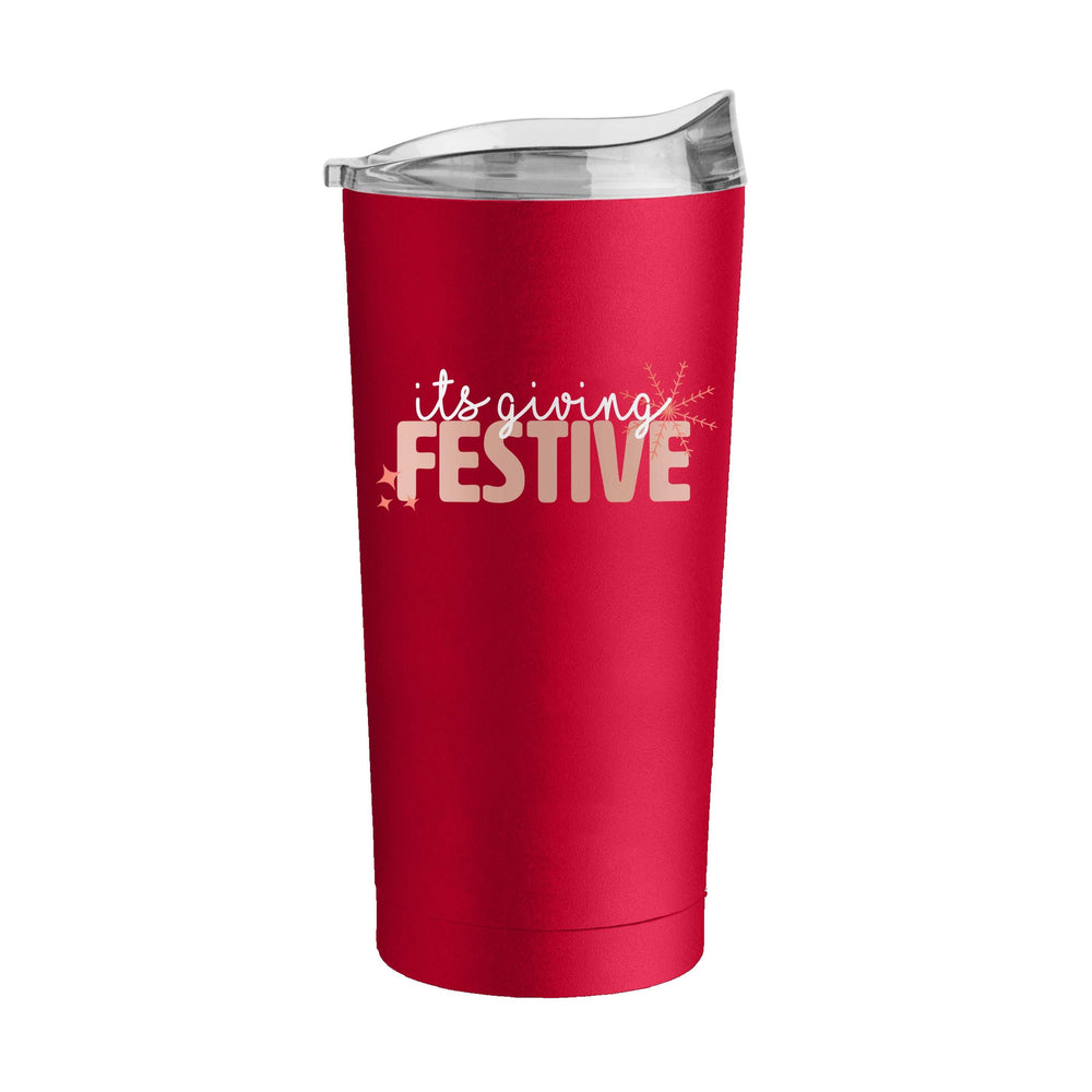 Christmas Festive 20oz Powder Coat Tumbler - Logo Brands - Flyclothing LLC