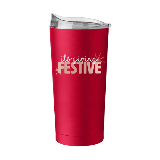 Christmas Festive 20oz Powder Coat Tumbler - Logo Brands - Flyclothing LLC