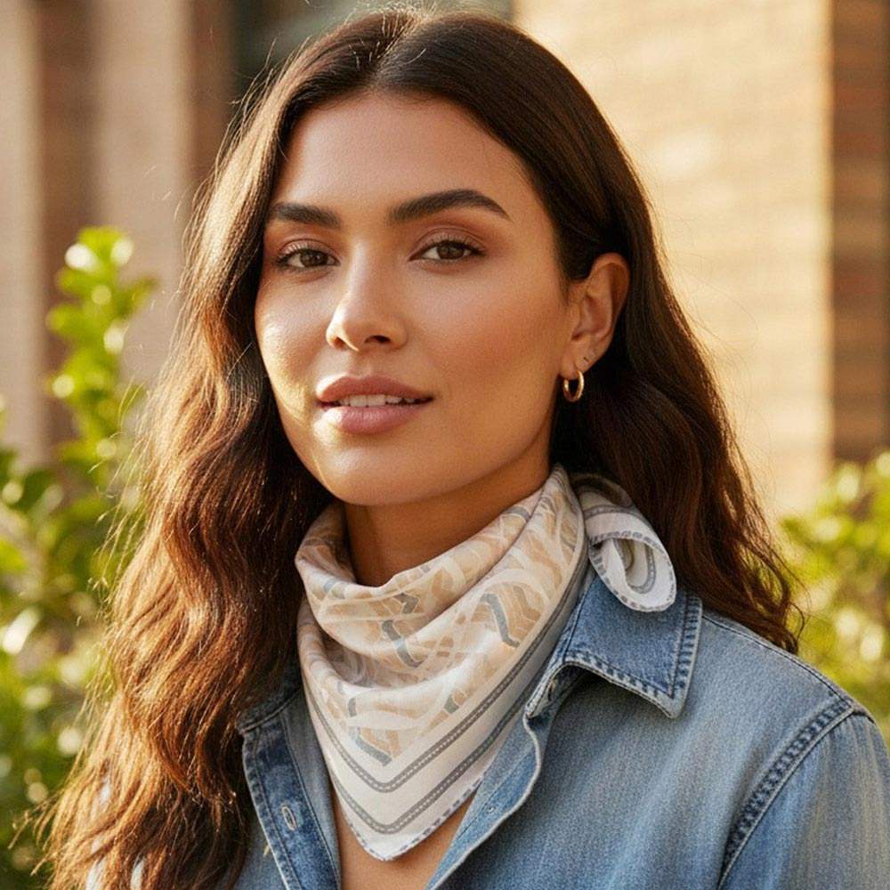 Abstract Tribal Print Square Bandana Scarf - Madeline Love - Flyclothing LLC