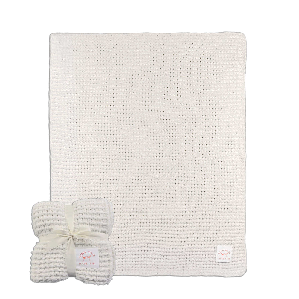 Just A Girl Happy Hour Cable Knit Throw 50x60 - Logo Brands - Flyclothing LLC