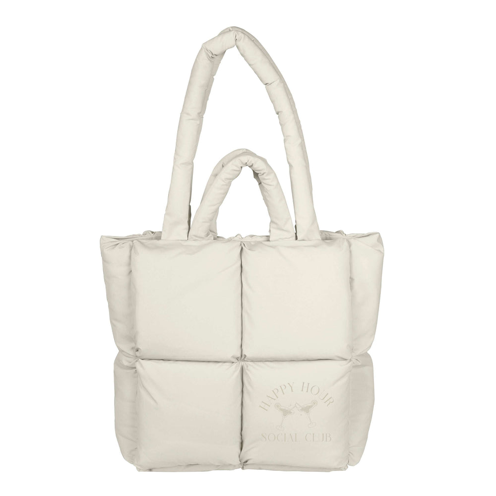 Just A Girl Happy Hour Puff Tote - Logo Brands - Flyclothing LLC