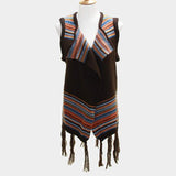 Tribal Fringe Acrylic Poncho - Madeline Love - Flyclothing LLC