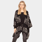 Leopard Printed Ruana Poncho - Madeline Love - Flyclothing LLC
