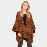 Leopard Printed Ruana Poncho - Madeline Love - Flyclothing LLC