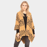 Leopard Printed Ruana Poncho - Madeline Love - Flyclothing LLC
