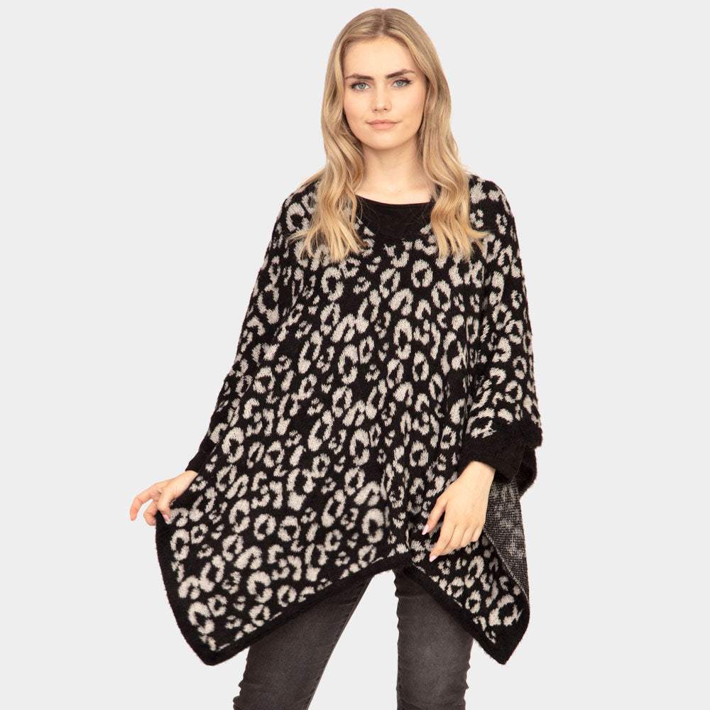Leopard Printed Poncho - Madeline Love - Flyclothing LLC