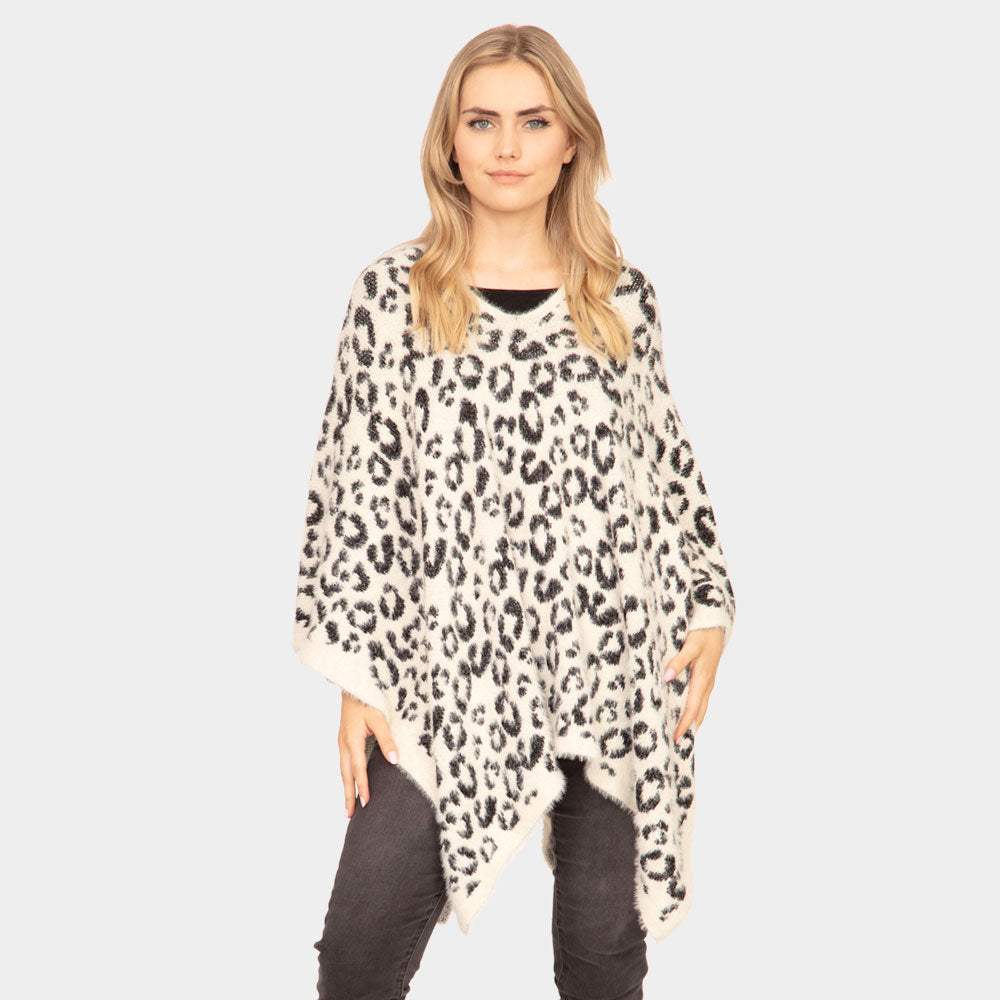 Leopard Printed Poncho - Madeline Love - Flyclothing LLC