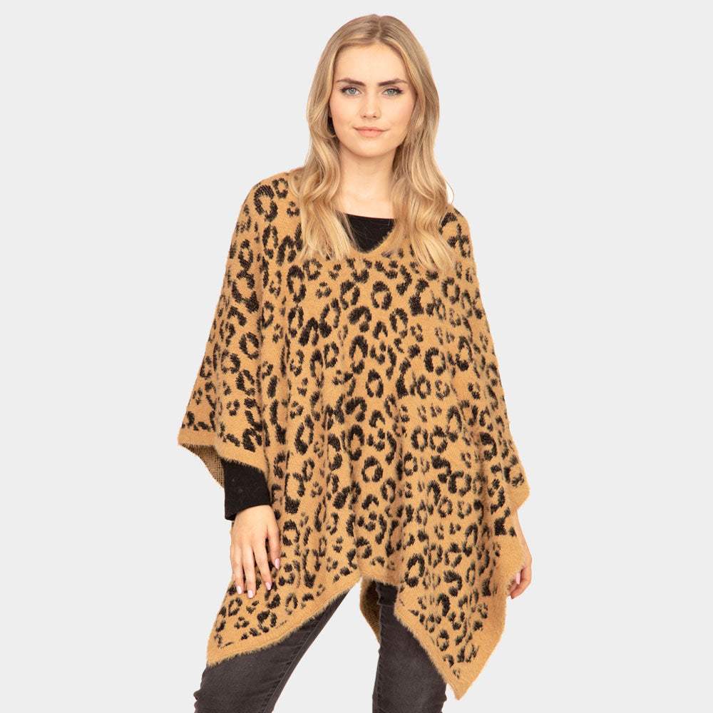 Leopard Printed Poncho - Madeline Love - Flyclothing LLC