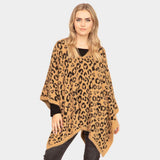 Leopard Printed Poncho - Madeline Love - Flyclothing LLC
