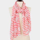 Bird Stripe Print Scarf - Madeline Love - Flyclothing LLC