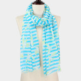 Bird Stripe Print Scarf - Madeline Love - Flyclothing LLC
