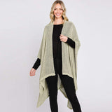 Solid Chenille Crochet Ruana Poncho - Madeline Love - Flyclothing LLC