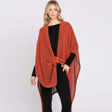 Solid Chenille Crochet Ruana Poncho - Madeline Love - Flyclothing LLC