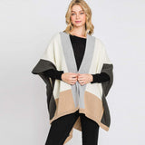 Color Block Ruana Poncho - Madeline Love - Flyclothing LLC