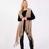 Embossed Dotted Line Tassel Knit Vest - Madeline Love - Flyclothing LLC