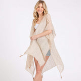 Colored Stitch Trip Tassel Kimono Poncho - Madeline Love - Flyclothing LLC