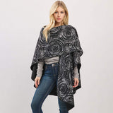 Geometric Print Poncho Wrap - Madeline Love - Flyclothing LLC