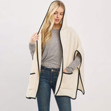 Solid Hooded Poncho Wrap with Pockets - Madeline Love - Flyclothing LLC