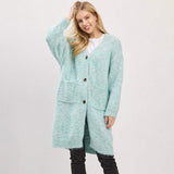 Long Button Front Soft Cozy Oversized Cardigan - Madeline Love - Flyclothing LLC