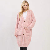 Long Button Front Soft Cozy Oversized Cardigan - Madeline Love - Flyclothing LLC