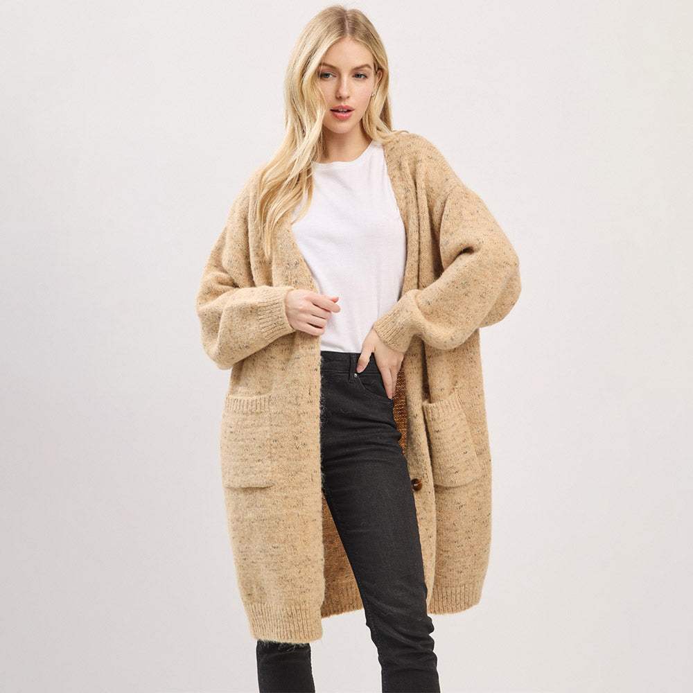 Long Button Front Soft Cozy Oversized Cardigan - Madeline Love - Flyclothing LLC