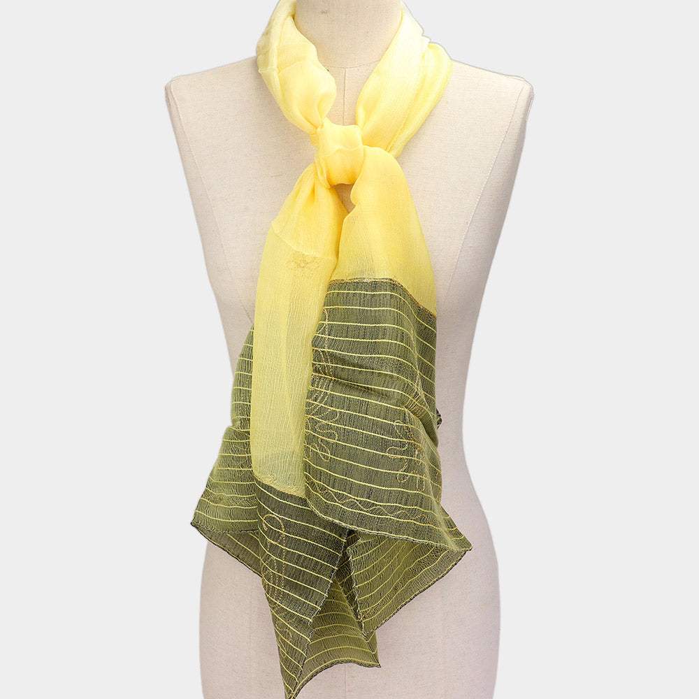 Embroidery Border Scarf - Madeline Love - Flyclothing LLC