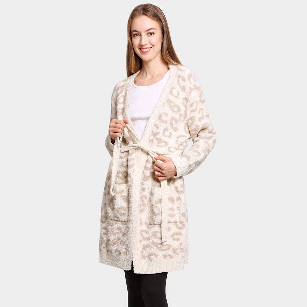Leopard Patterned Cozy Robe - Madeline Love - Flyclothing LLC