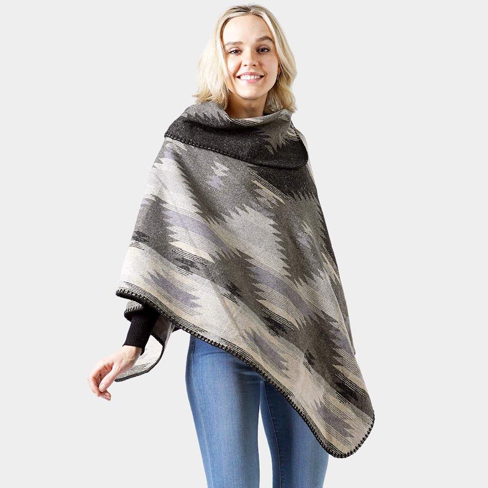 Western Pattern Poncho - Madeline Love - Flyclothing LLC