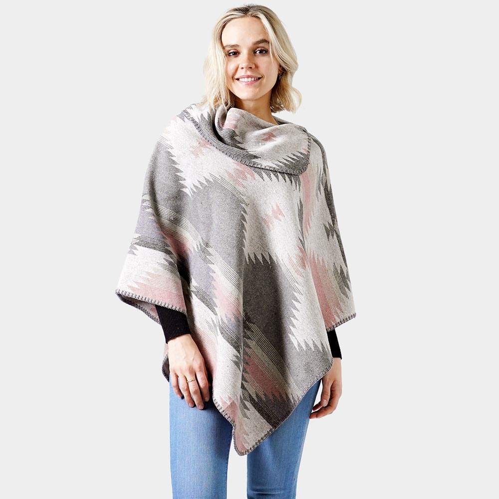 Western Pattern Poncho - Madeline Love - Flyclothing LLC