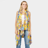 Tropical Leaf Printed Vest - Madeline Love - Flyclothing LLC