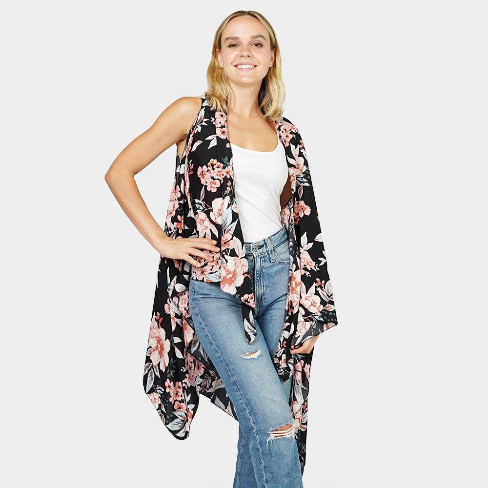 Flower Printed Vest - Madeline Love - Flyclothing LLC