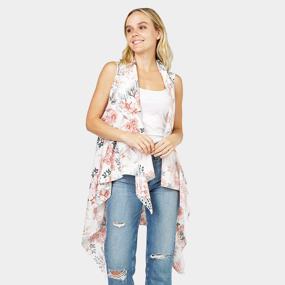 Flower Printed Vest - Madeline Love - Flyclothing LLC