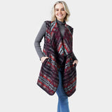 Western Pattern Vest With Pocket - Madeline Love - Flyclothing LLC