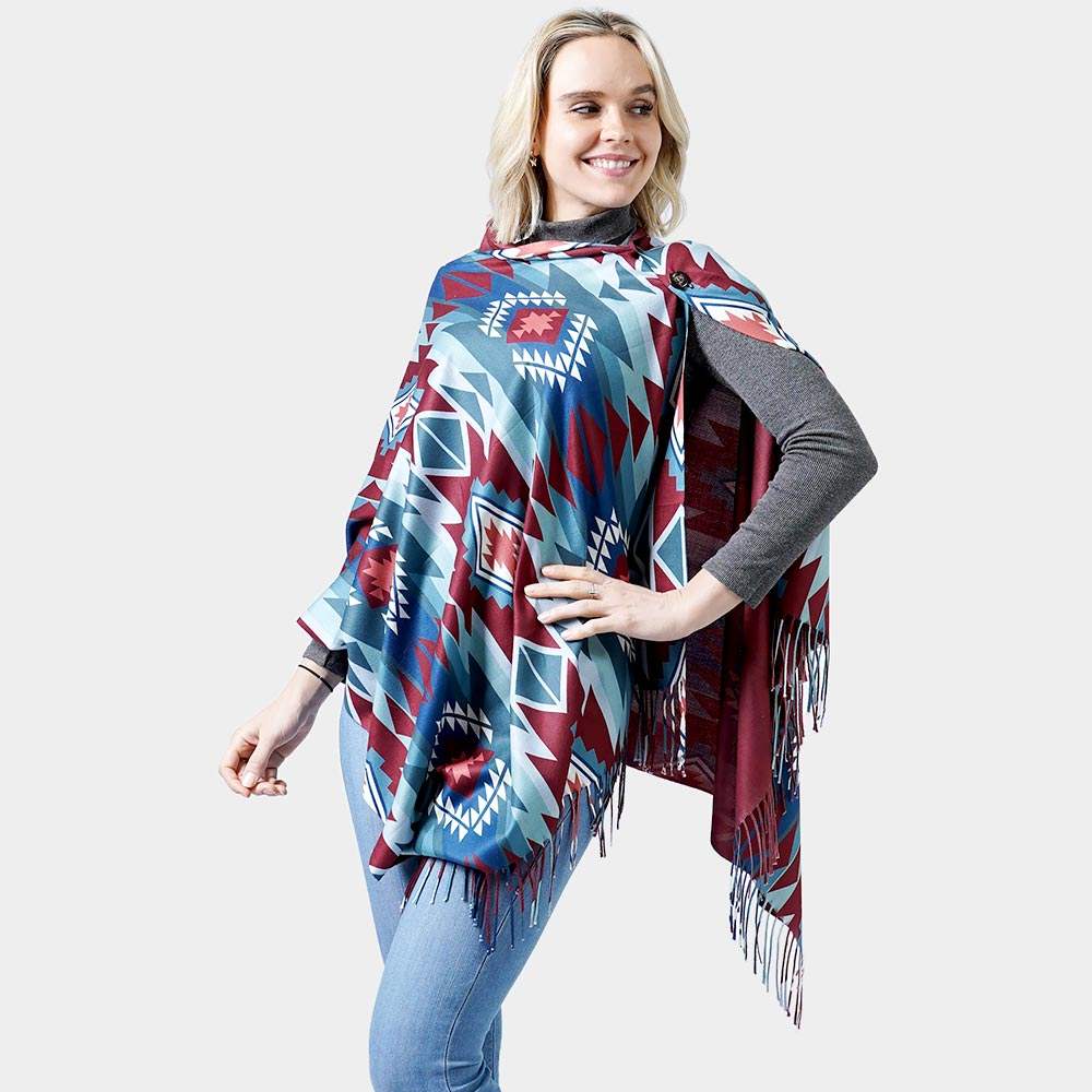 Western Doublesided Shawl/Poncho - Madeline Love - Flyclothing LLC
