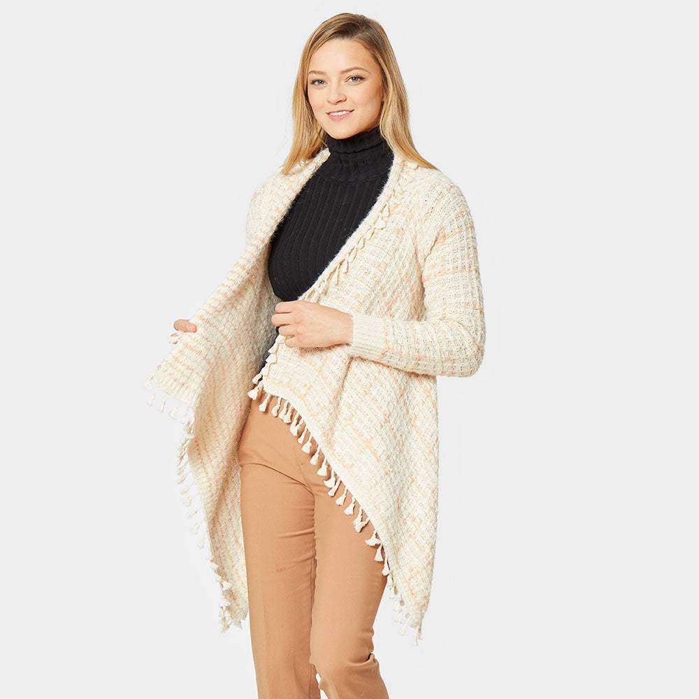 Tweed Tassel Cardigan - Madeline Love - Flyclothing LLC