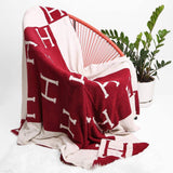 H Patterned Reversible Throw Blanket - Madeline Love - Flyclothing LLC