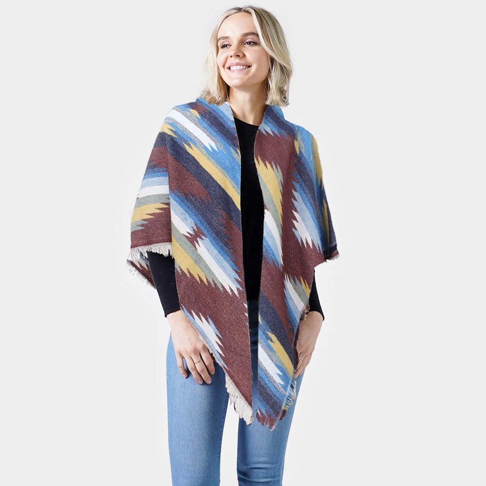 Western Pattern Jacquard Blanket Shawl - Madeline Love - Flyclothing LLC