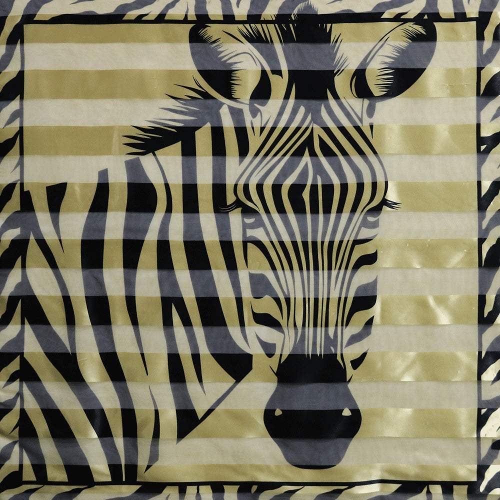 Silky Satin Feel Zebra Print Square Scarf - Madeline Love - Flyclothing LLC