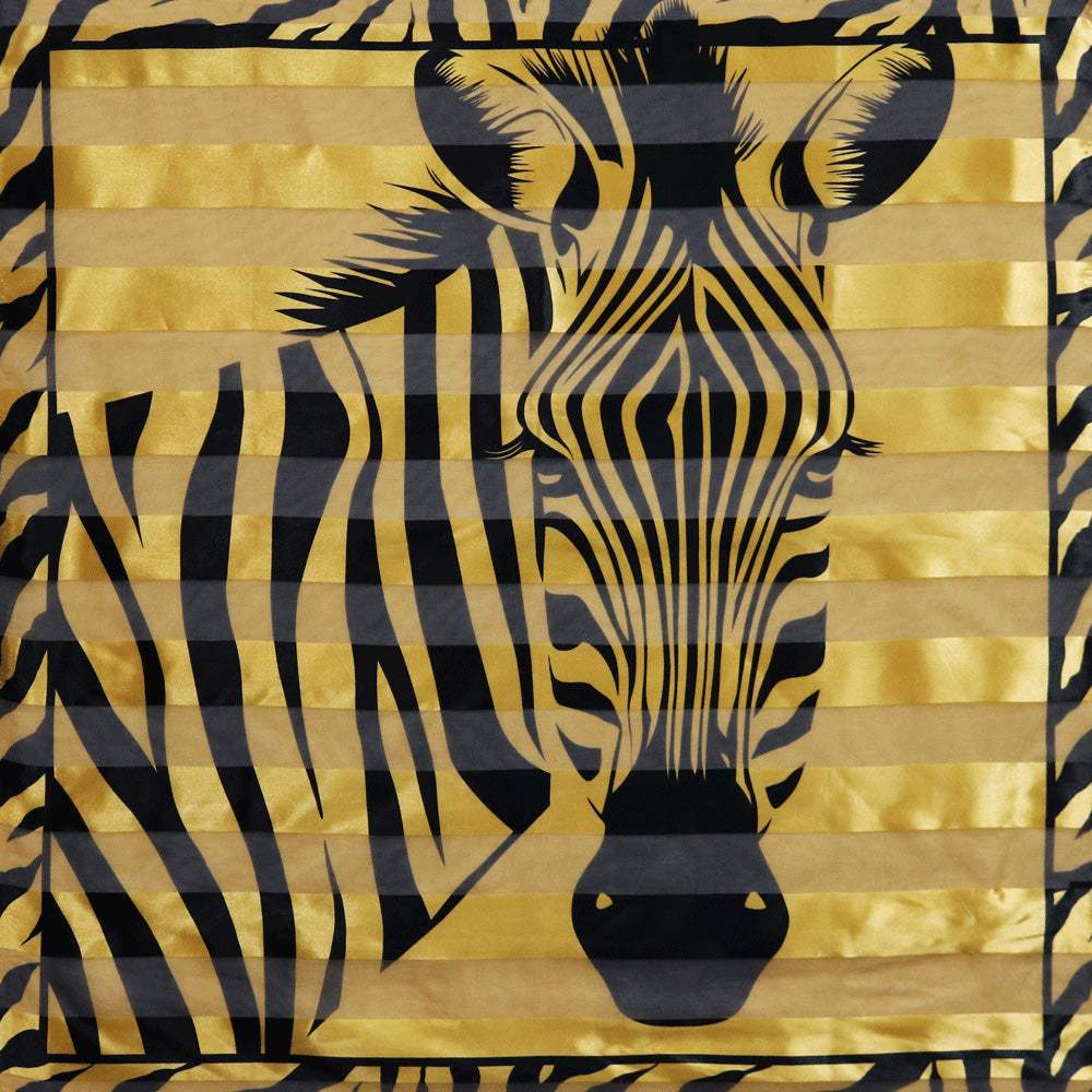 Silky Satin Feel Zebra Print Square Scarf - Madeline Love - Flyclothing LLC