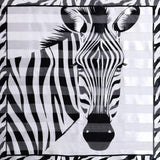 Silky Satin Feel Zebra Print Square Scarf - Madeline Love - Flyclothing LLC